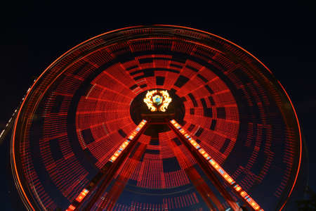 giant spinning wheel in motionの写真素材