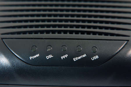 usb and ethernet modem rooter for dsl connectionの写真素材