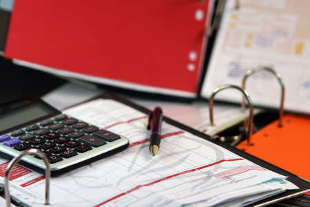 business concepts paper work in action accountingの写真素材