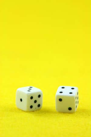 seven in dices detail lucky concept in yellow background 