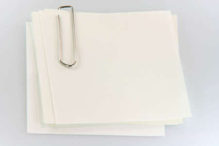 stationary and business items paper notes with metalic clipの写真素材