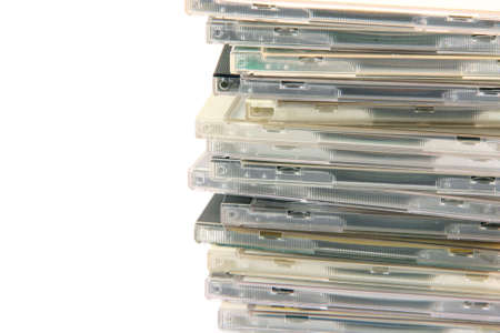 copact disc cases isolated on white background with copy spaceの写真素材