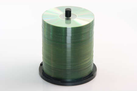 stack of  blanck copact discs isolated on white backgroundの写真素材