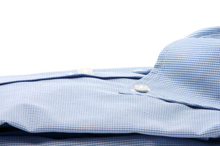 blue shirt closeup  isolated on white background with copy space fashion and clothing conceptsの写真素材