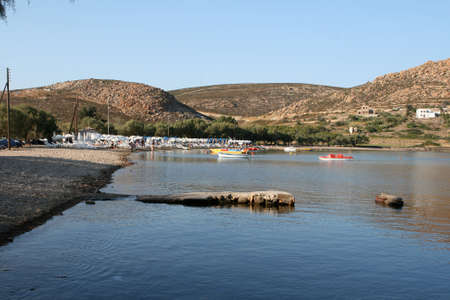 agrio livadi beach patmos island dodecanese greece travel vacationsの写真素材