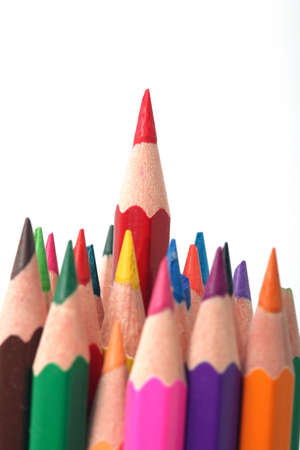 colorful pencils closeup detail isolated with copyspaceの写真素材