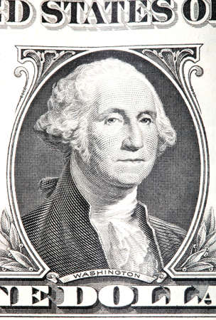 gravure of george washington detail from an old one dollar banknoteの写真素材