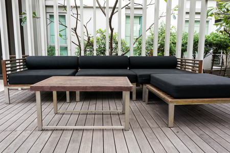 Relaxing in the gardenの写真素材