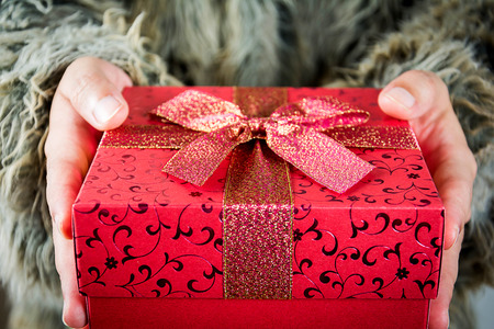 Christmas gifts.Give a presentの写真素材