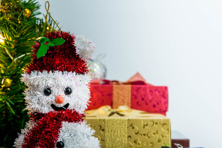 Mary Christmas and happy new year event on woodの写真素材