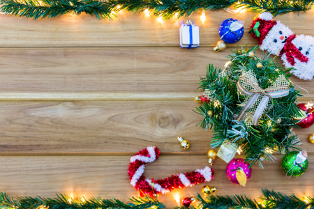 Merry Christmas and happy new year event on woodのeditorial素材