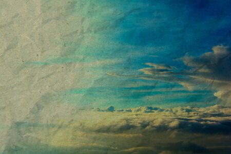 Vintage blue sky cloud on air at daylightの写真素材