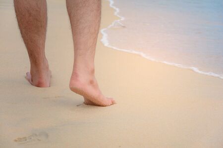 walking on the beach aloneの写真素材