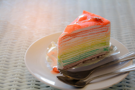 cake on table at coffe shopの写真素材