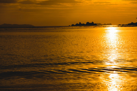 Sunset beach view at sea thailandの写真素材