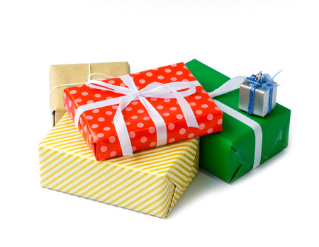 gift boxes isolate and white background with the holiday season. christmas presentの写真素材