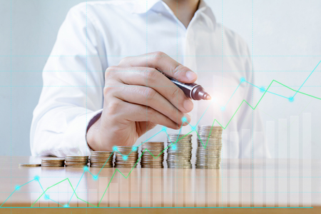 Finance and Investment concept.Money management and Financial chartの写真素材