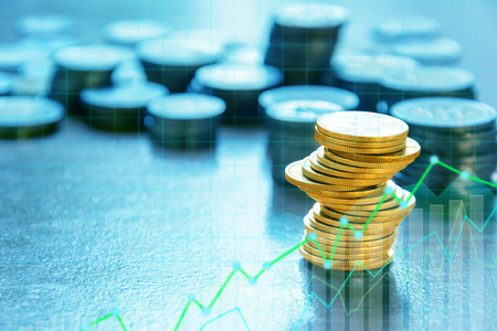 Finance and Investment concept.Money management and Financial chartの写真素材