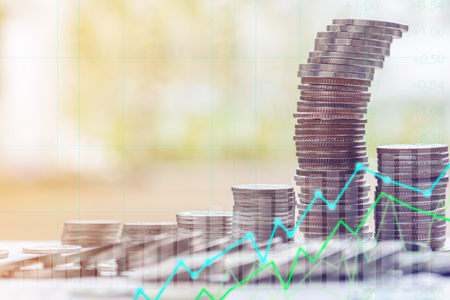 Finance and Investment concept.Money management and Financial chartの写真素材
