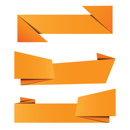 set banner origami paper with vector designのイラスト素材
