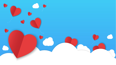 love valentine day background and red heart with vector designのイラスト素材