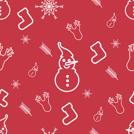 cartoon christmas holiday pattern seamless background with vector designのイラスト素材