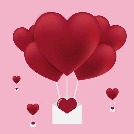 valentines day background and love heart design with Sweet girlfriendのイラスト素材