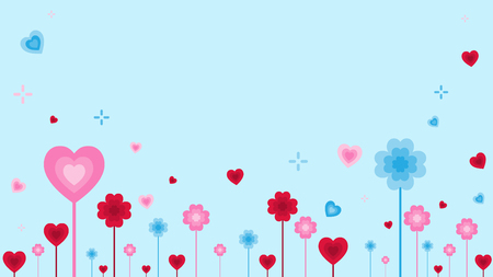 valentines day background and love heart design with Sweet girlfriendのイラスト素材
