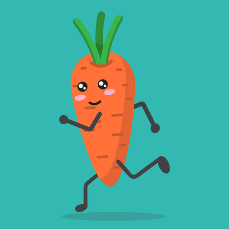 cartoon carrot health strong background isolate with character cute and vector designのイラスト素材