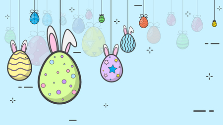 easter day ornamental eggs on important days. vector designのイラスト素材