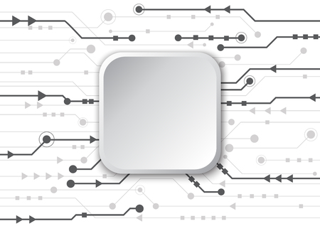High tech technology geometric and white background with digital data abstractのイラスト素材