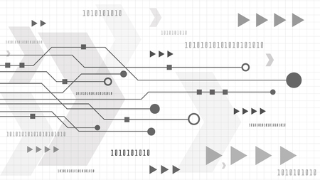 High tech technology geometric and white background with digital data abstractのイラスト素材