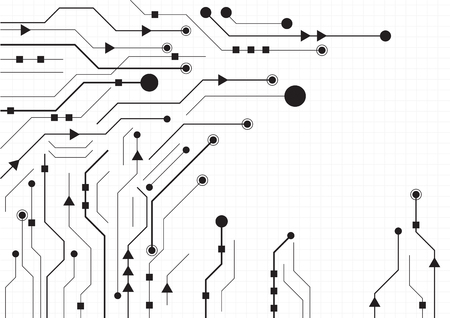 High tech technology geometric and white background with digital data abstractのイラスト素材
