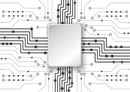 High tech technology geometric and white background with digital data abstractのイラスト素材