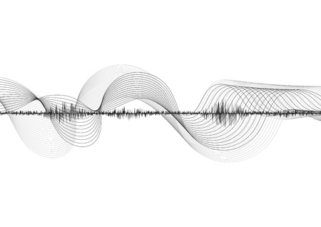 line soundwave abstract background with voice music technologyのイラスト素材