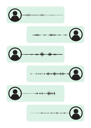 line soundwave abstract background with voice music technology.Communication of audio formatsのイラスト素材