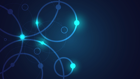 High tech technology geometric and connection system background with digital data abstractのイラスト素材