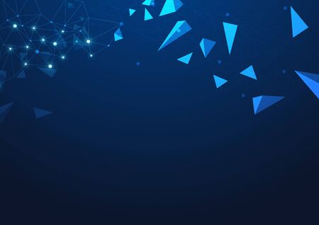 High tech technology geometric and connection system background with digital data abstractのイラスト素材