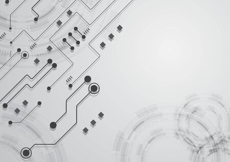 High tech technology geometric and connection system background with digital data abstractのイラスト素材