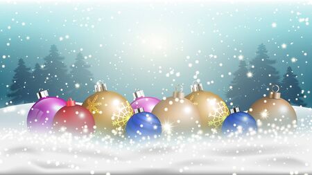 Winter Christmas season with holiday decorations.  space copy text and vector designのイラスト素材