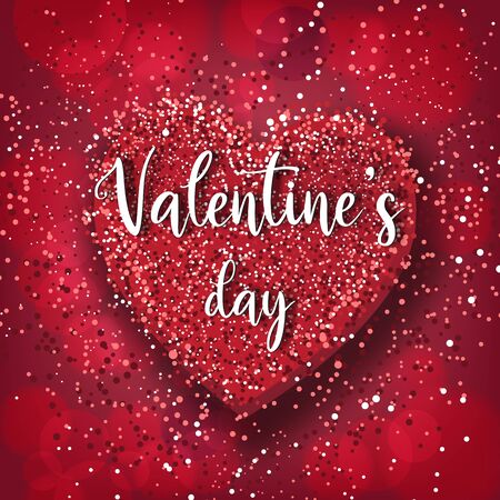 Valentine's day festival, love background and sweet hearts glittering, vector designのイラスト素材