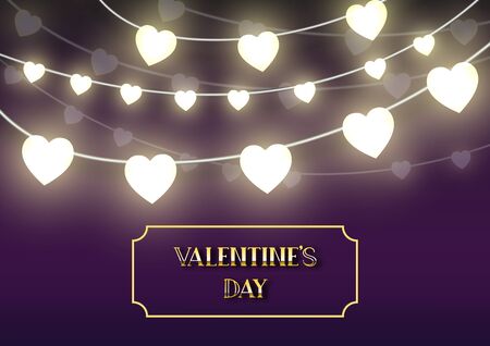 Valentine's day festival, love background and sweet hearts glittering, vector designのイラスト素材