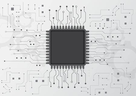 Circuit board technology background with hi-tech digital data connection system and computer electronic desingのイラスト素材