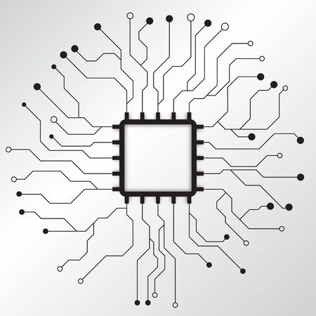 Circuit board technology background with hi-tech digital data connection system and computer electronic designのイラスト素材
