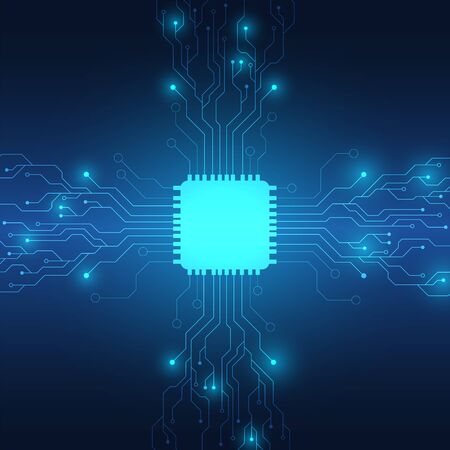 Circuit board technology background with hi-tech digital data connection system and computer electronic desingのイラスト素材