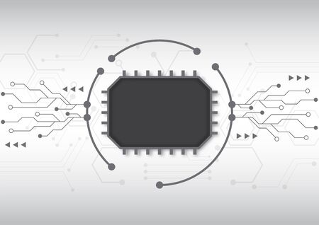 Circuit board technology background with hi-tech digital data connection system and computer electronic desingのイラスト素材