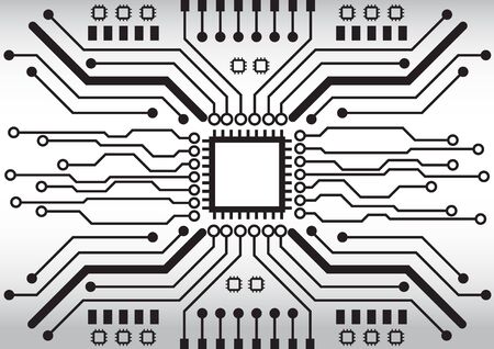 Circuit board technology background with hi-tech digital data connection system and computer electronic desingのイラスト素材