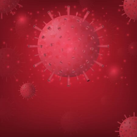 Virus COVID-19 background and Dangerous cells, severe communicable diseases with vector designのイラスト素材