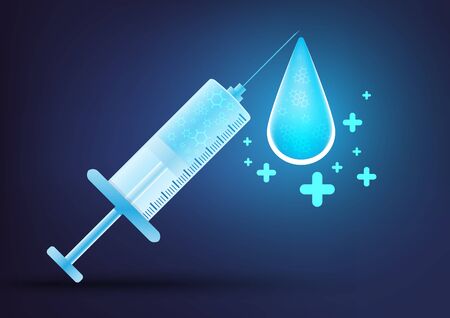 Virus COVID-19 background and Dangerous cells, severe communicable diseases with medicine and vaccine protectionのイラスト素材