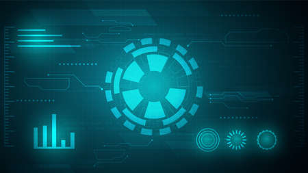 Circuit technology background with hi-tech digital data connection system and computer electronic
